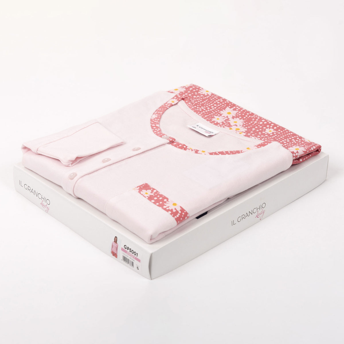 Pigiama donna rosa lungo leggero Il granchio GP5001