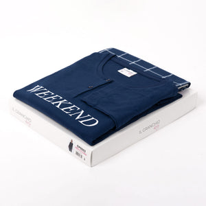 Pigiama donna cotone primaverile blu Il granchio GP5003