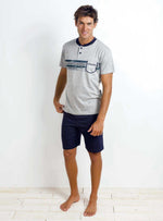 Pigiama uomo estivo Il granchio gp734 corto in cotone grigio