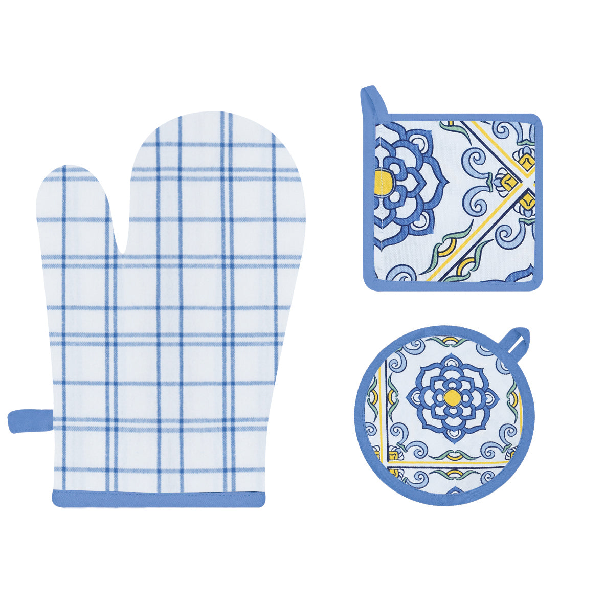 Set 1 guantone + 2 presine da cucina Preziosa Calisè S05
