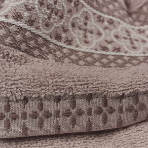 Vingi set asciugamani viso + ospite cotone Grace rosa antico