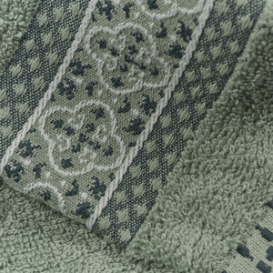 Vingi set asciugamani viso + ospite cotone Grace verde