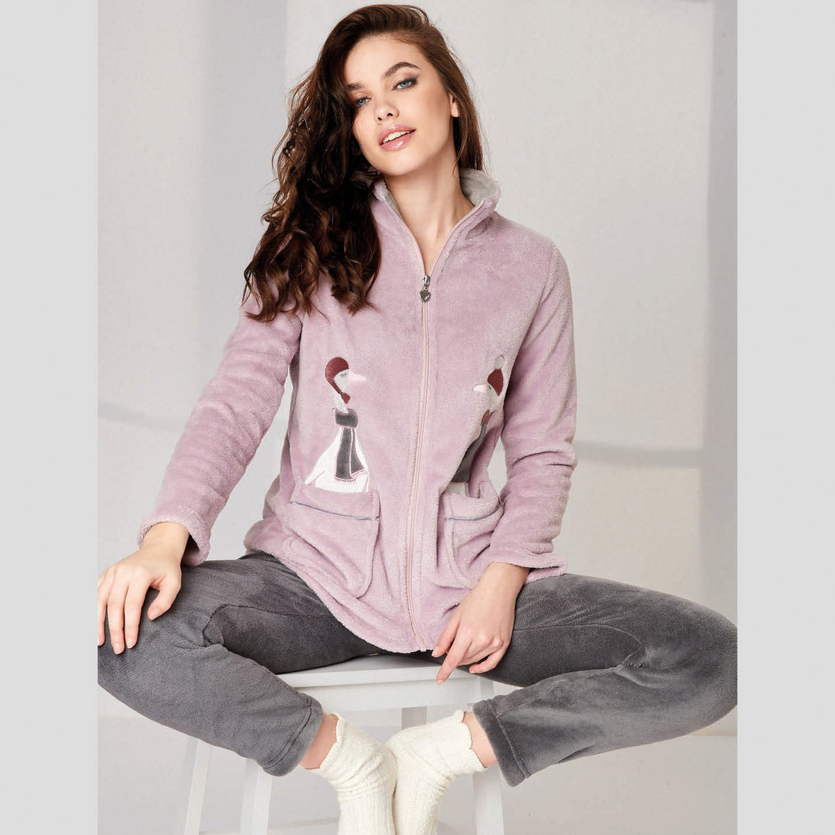 Pigiama donna coral aperto Infiore GSO651452