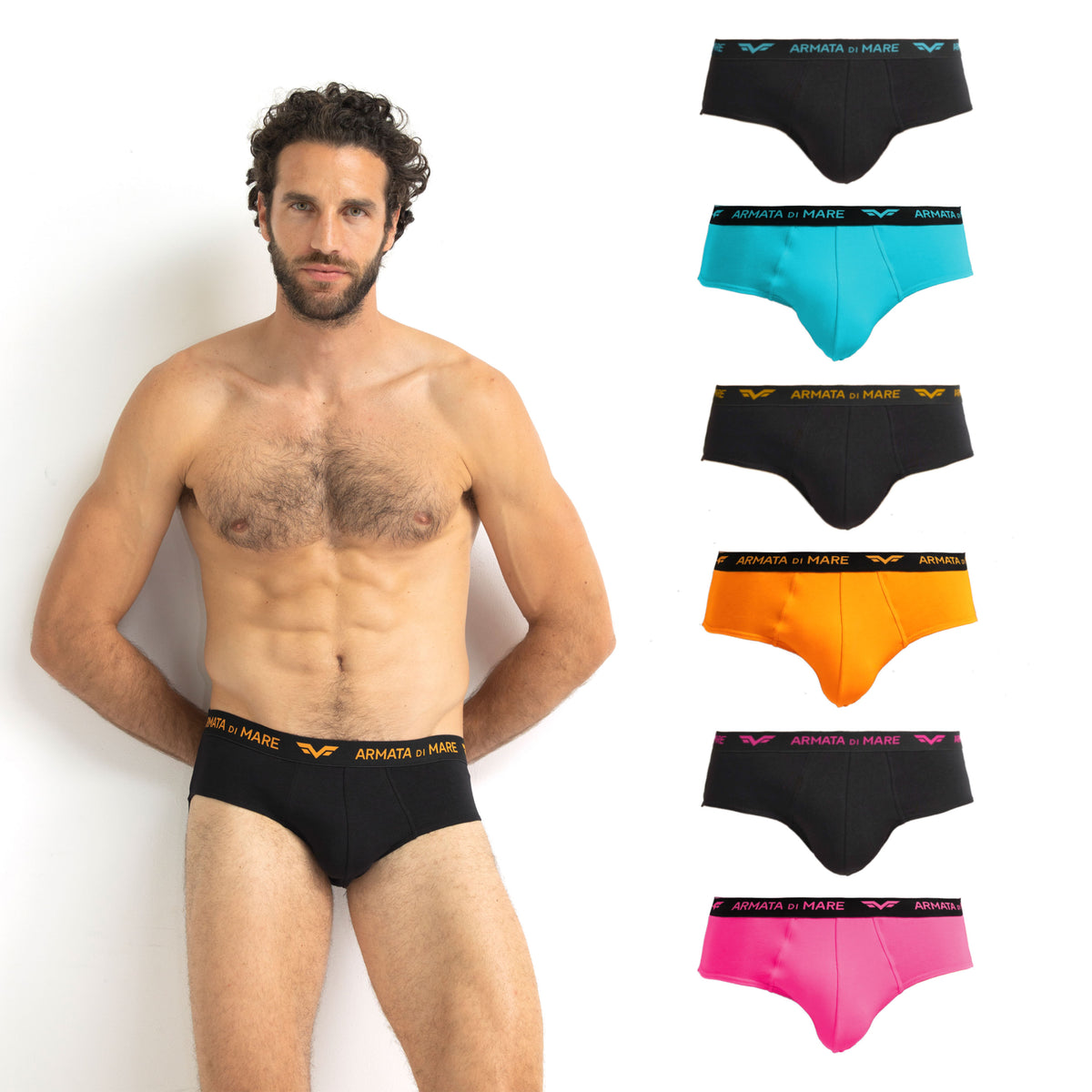 Slip Armata di Mare GT2380 elastico logato 6 pezzi