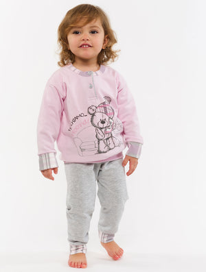 Pigiama Gary bimba in cotone felpato orsacchiotto H10021