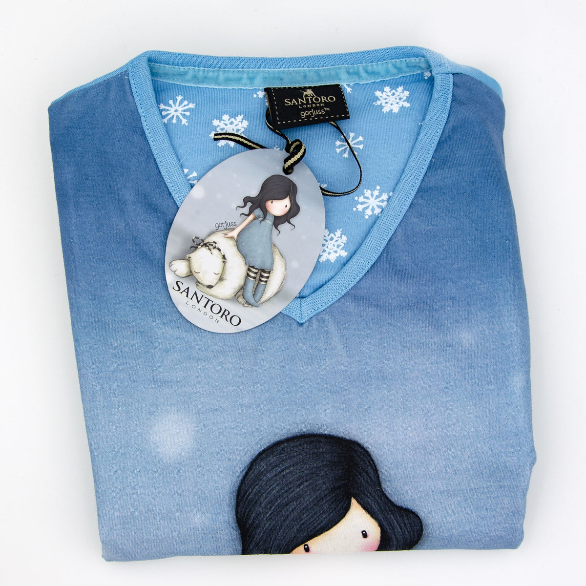 Pigiama donna Santoro Gorjuss 54494 caldo cotone fiocchi di neve
