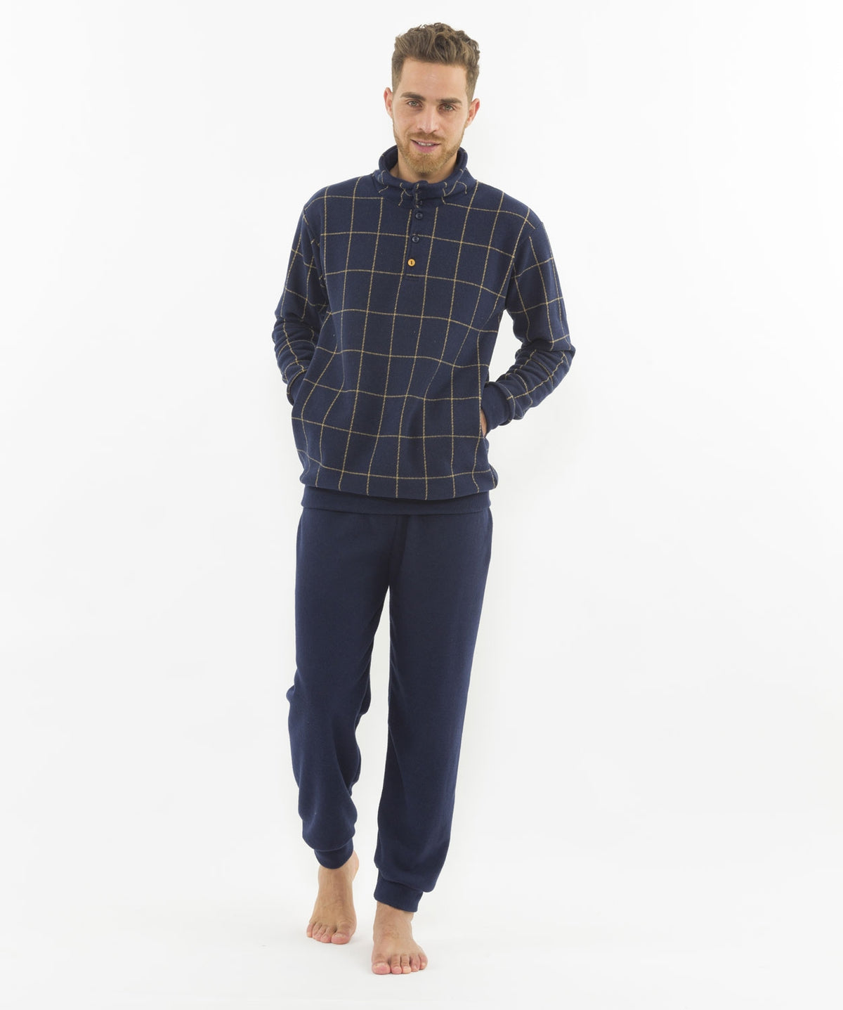 Pigiama uomo Gary H60072 punto milano collo alto