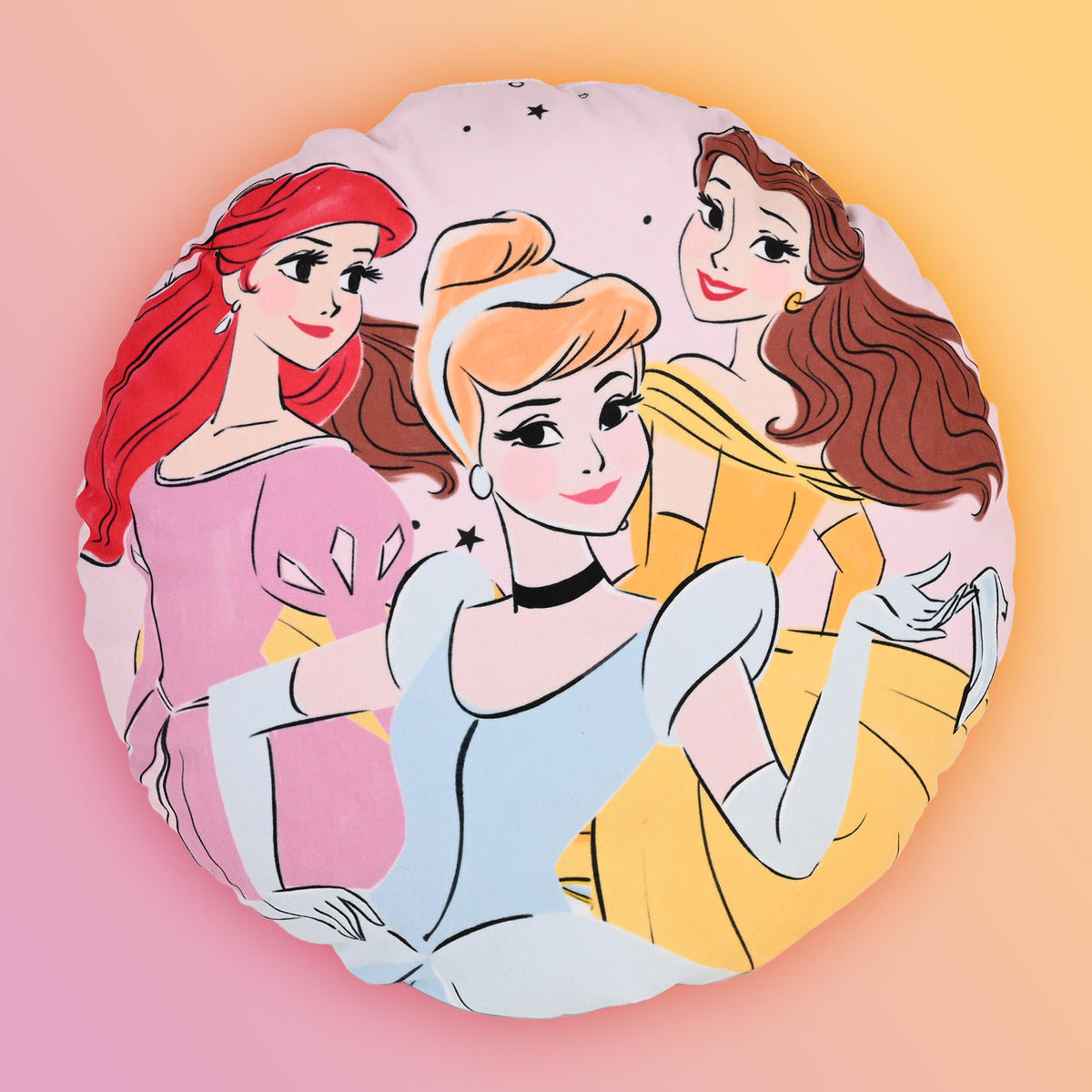 Cuscino arredo Principesse tondo Disney ufficiale