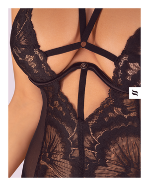 Corsetto ferretto sexy + reggicalze sganciabili + perizoma Obsessive Alessya
