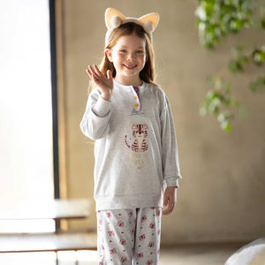 Pigiama bambina con tigrotto caldo cotone Irge IKI498