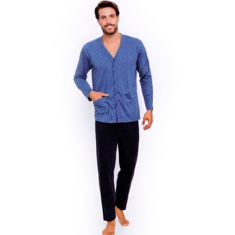 Pigiama uomo Il Granchio GP361/A cotone azzurro