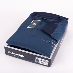 Pigiama uomo caldo cotone Il Granchio GP4005 oceano blu