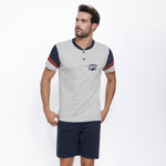 Pigiama uomo Il Granchio GP1052 corto estivo cotone grigio melange