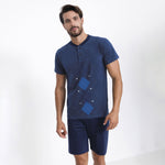 Pigiama uomo Il Granchio GP1053 corto estivo cotone denim