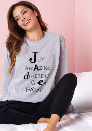 Pigiama Jadea Home in caldo cotone manica e pantalone con polsini 5176