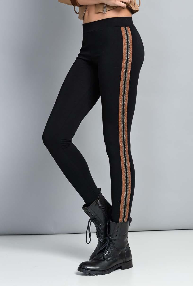 Leggings jadea 4082 fascia lurex cotone elasticizzato