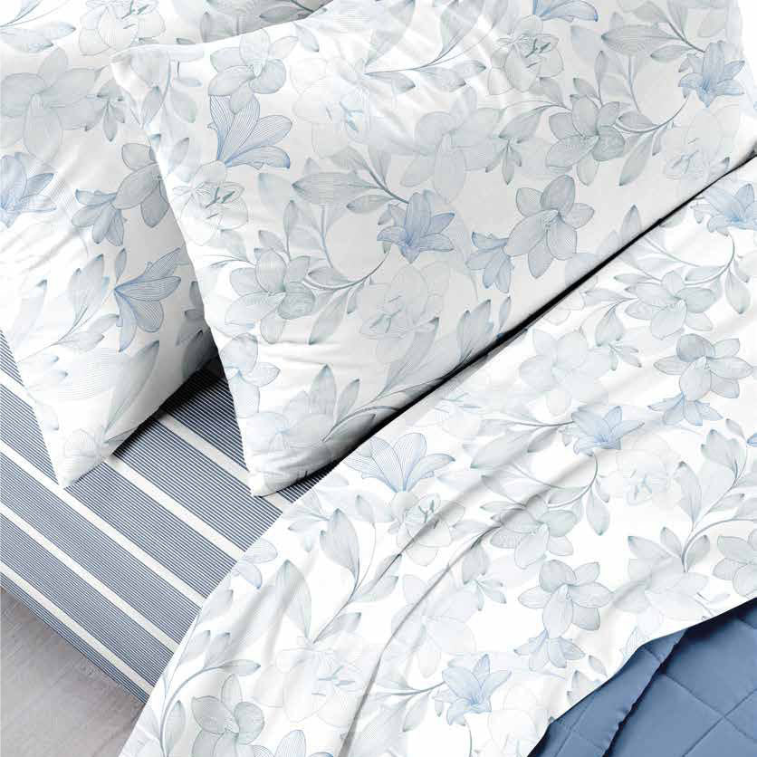 Completo letto Navigare st. tropez a fiori 100% cotone