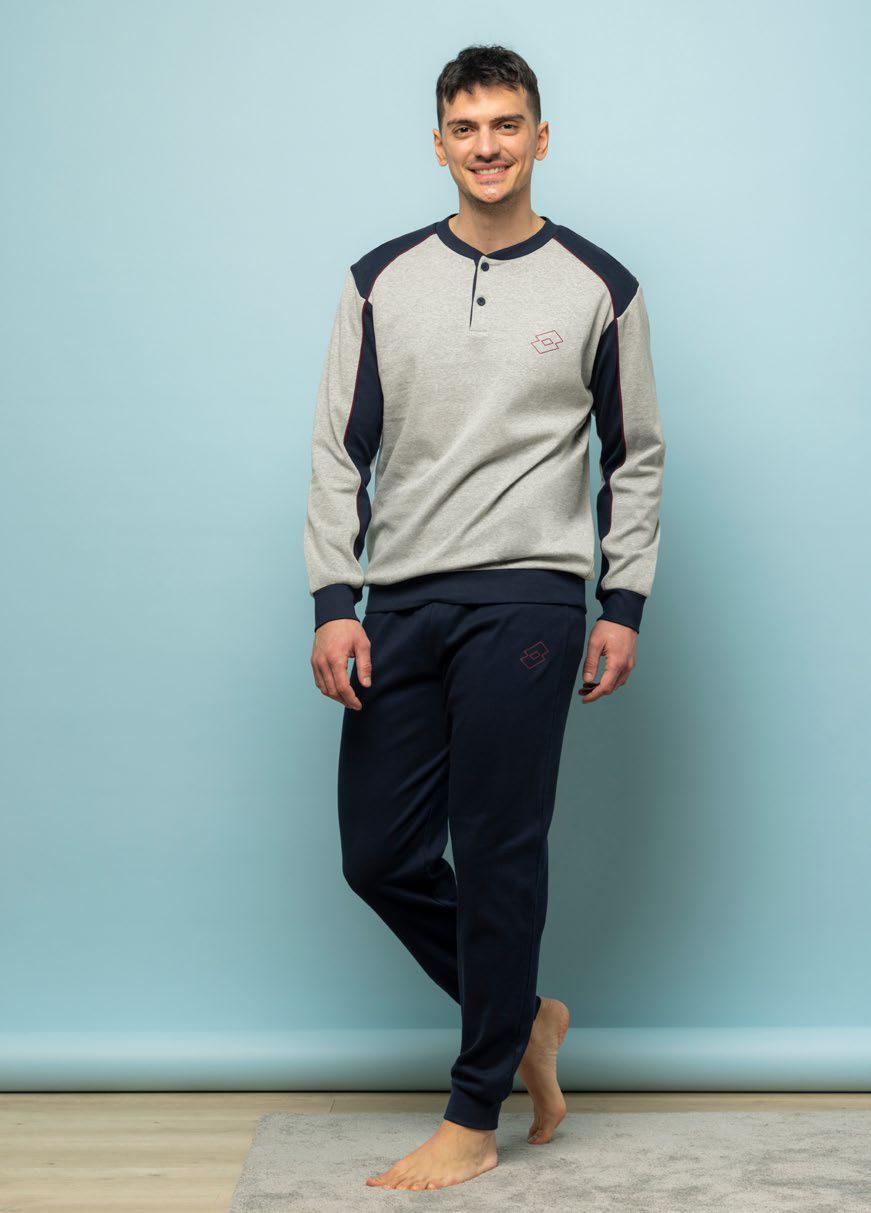 Pigiama uomo invernale Lotto LP2087 caldo cotone