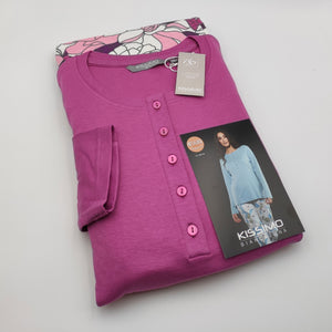 Pigiama da donna Biancaluna 6005IN lungo caldo cotone fuxia