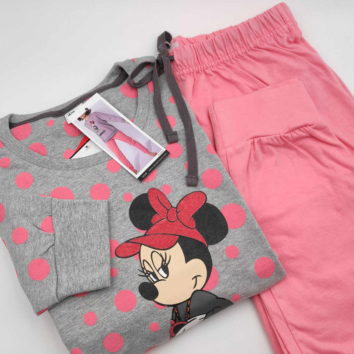 Pigiama donna Disney 54348 in cotone a pois