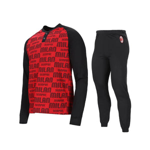 Pigiama uomo Milan serafino cotone leggero B2MI14120 rosso