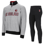 Pigiama tuta uomo Milan mezza zip cotone felpato B2MI14116 grigio melange