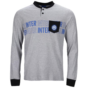 Pigiama uomo Inter serafino cotone leggero B2IN14120 grigio melange