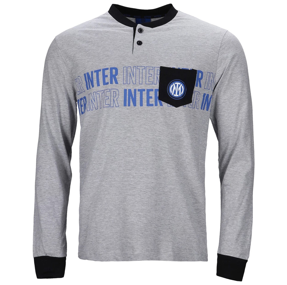 Pigiama uomo Inter serafino cotone leggero B2IN14120 grigio melange