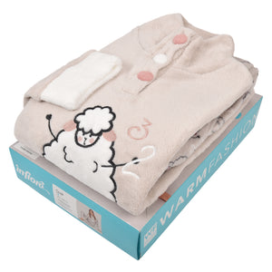 Pigiama donna invernale coral collo alto grigio chiaro infiore SHP 650815