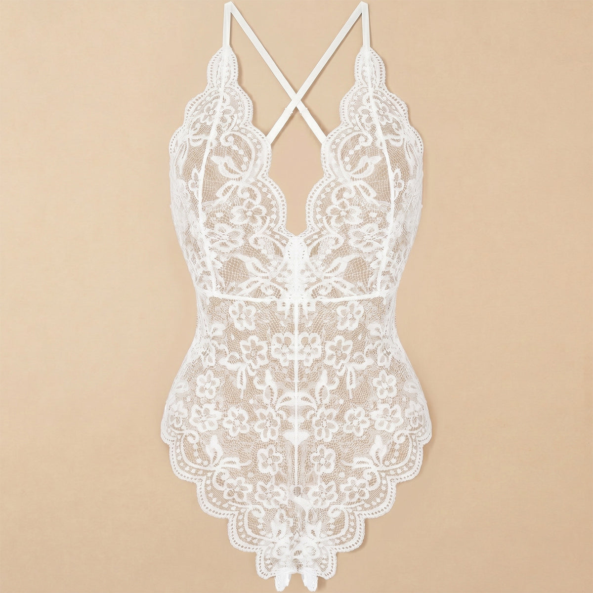 Body sexy pizzo semitrasparente floreale Iyali Enrica