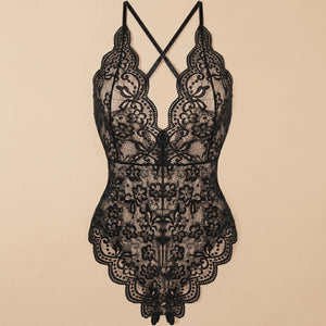Body sexy pizzo semitrasparente floreale Iyali Enrica