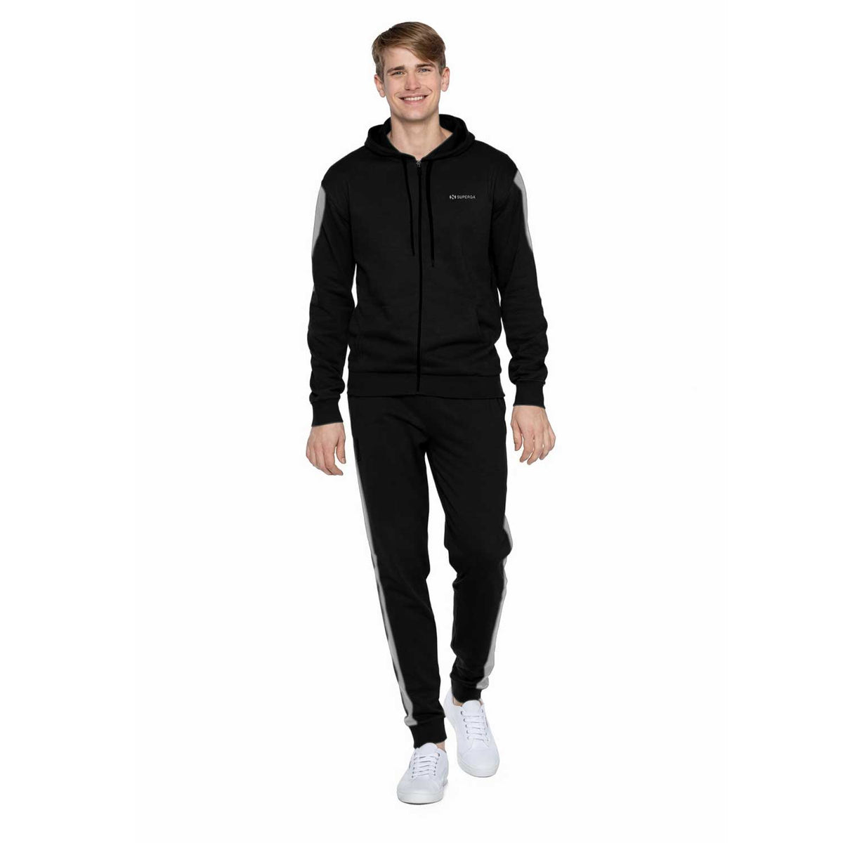 Tuta uomo full zip con cappuccio cotone felpato Superga SMW25657