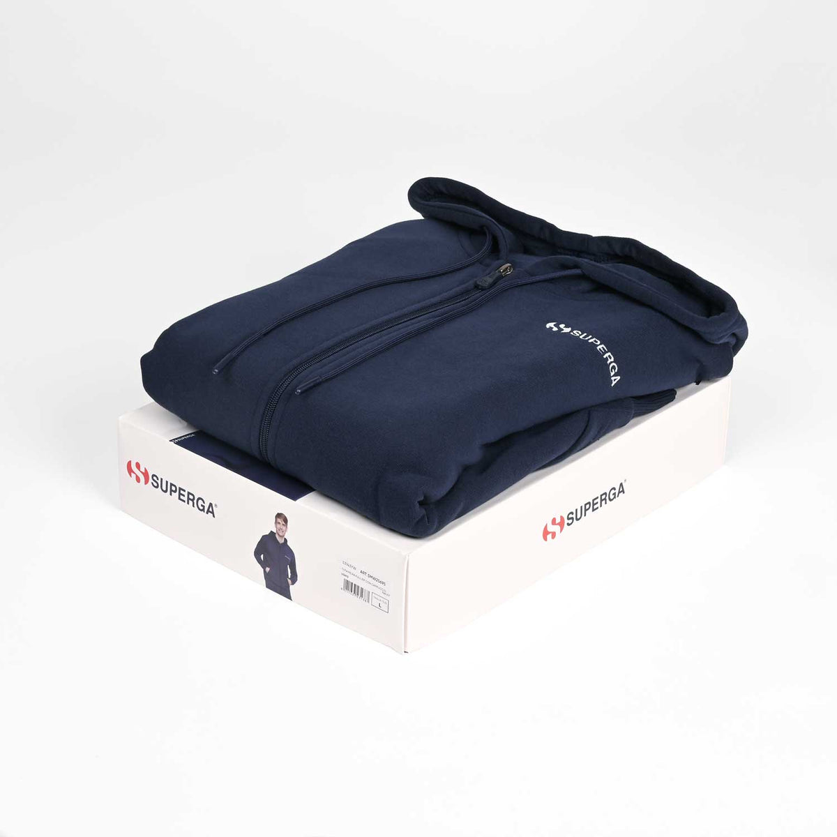 Tuta uomo con zip con cappuccio cotone felpato Superga SMW25695