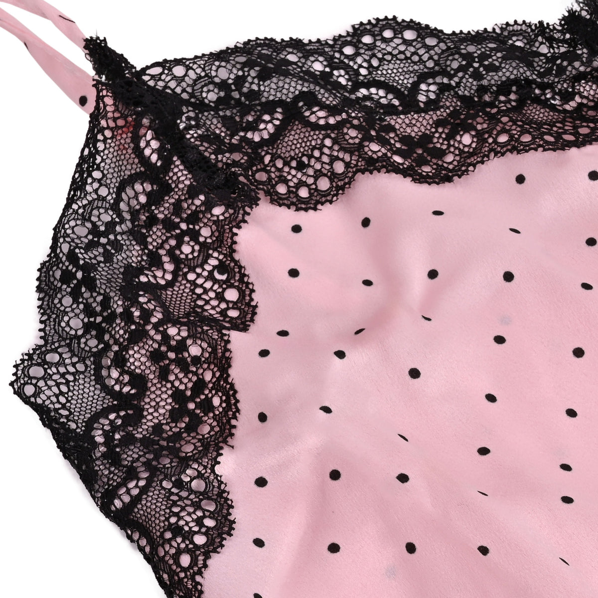 Pigiama top + shorts + elastico rosa pois in raso Irge 2092