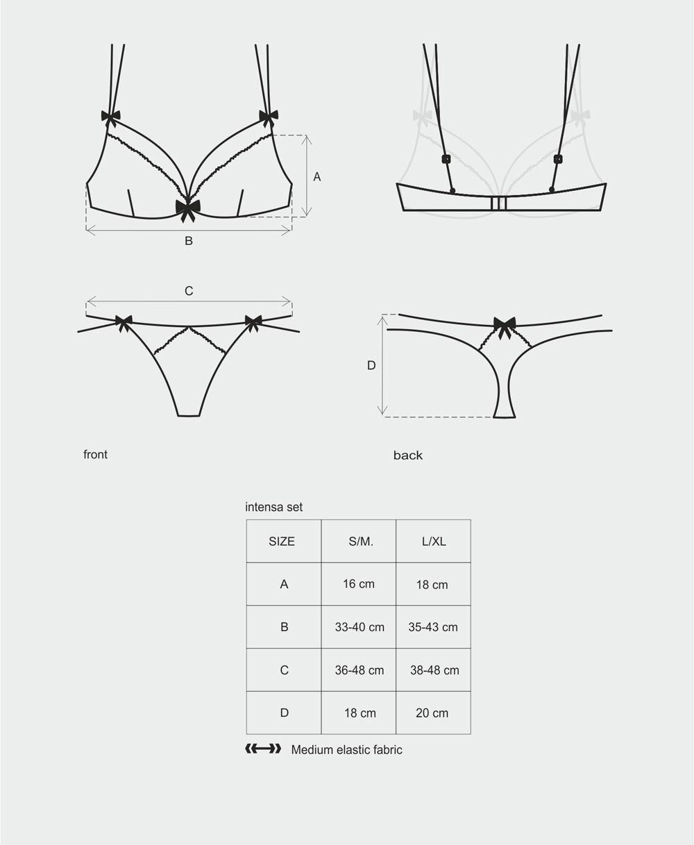 Sexy coordinato reggiseno + perizoma Obsessive intensa set