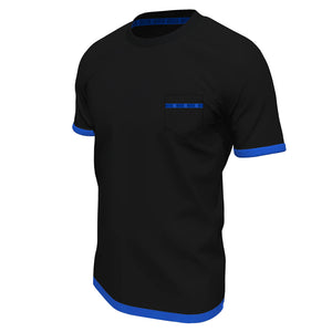 T-shirt maglia uomo girocollo 100% cotone ufficiale INTER con taschino