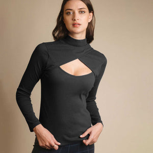 Maglia donna in cotone con scollo incrociato Admas 43558