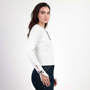 Maglia donna scollo rotondo con fiocchetti Admas 43683