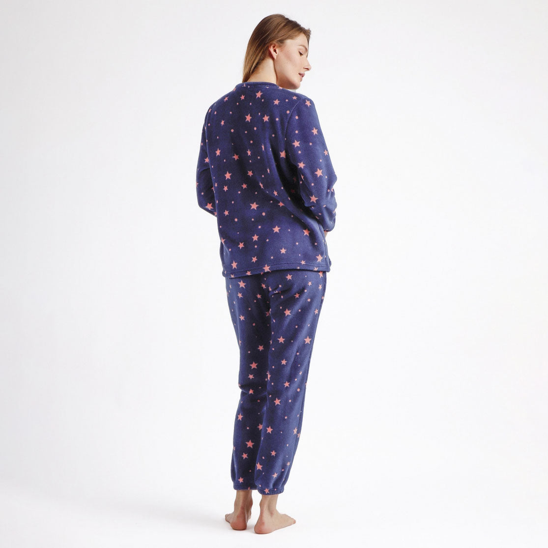 Pigiama Donna in caldo pile coral con stelline Admas 60404