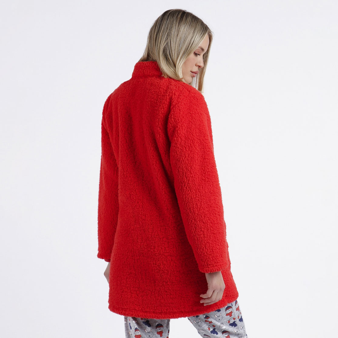 Giacca da Camera in pile sherpa rossa Admas 67038