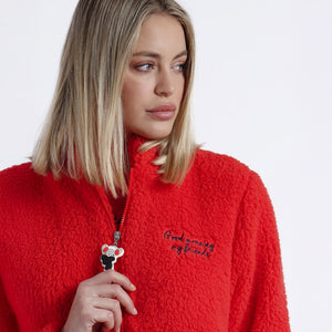 Giacca da Camera in pile sherpa rossa Admas 67038