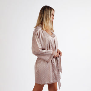 Vestaglia aperta a kimono a pois donna Admas 67108