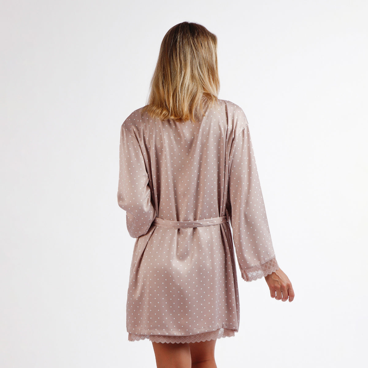 Vestaglia aperta a kimono a pois donna Admas 67108