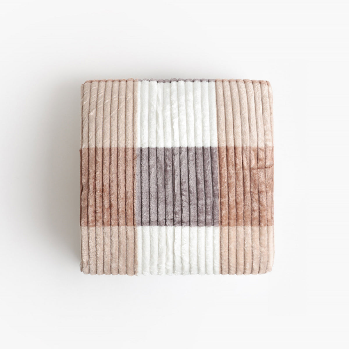 Coperta in pile rigato a quadroni Admas 69039