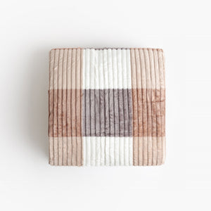 Coperta in pile rigato a quadroni Admas 69039