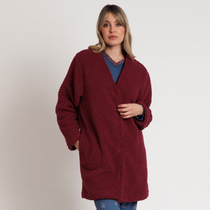 Giacca da camera donna con bottoni in pile sherpa Admas 67129