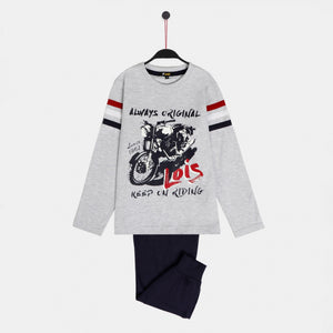 Pigiama Bimbo in Caldo Cotone con Stampa Moto Stilizzata Admas 60945