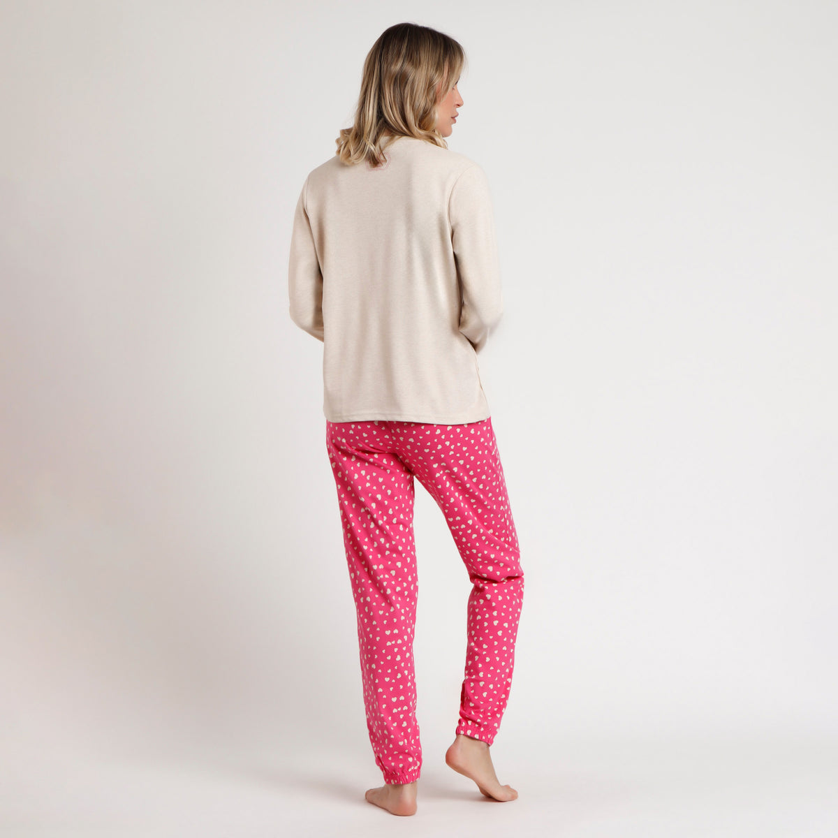 Pigiama donna caldo cotone cuoricini Santoro 62384