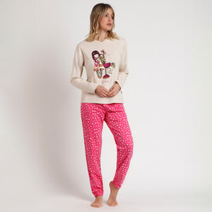 Pigiama donna caldo cotone cuoricini Santoro 62384