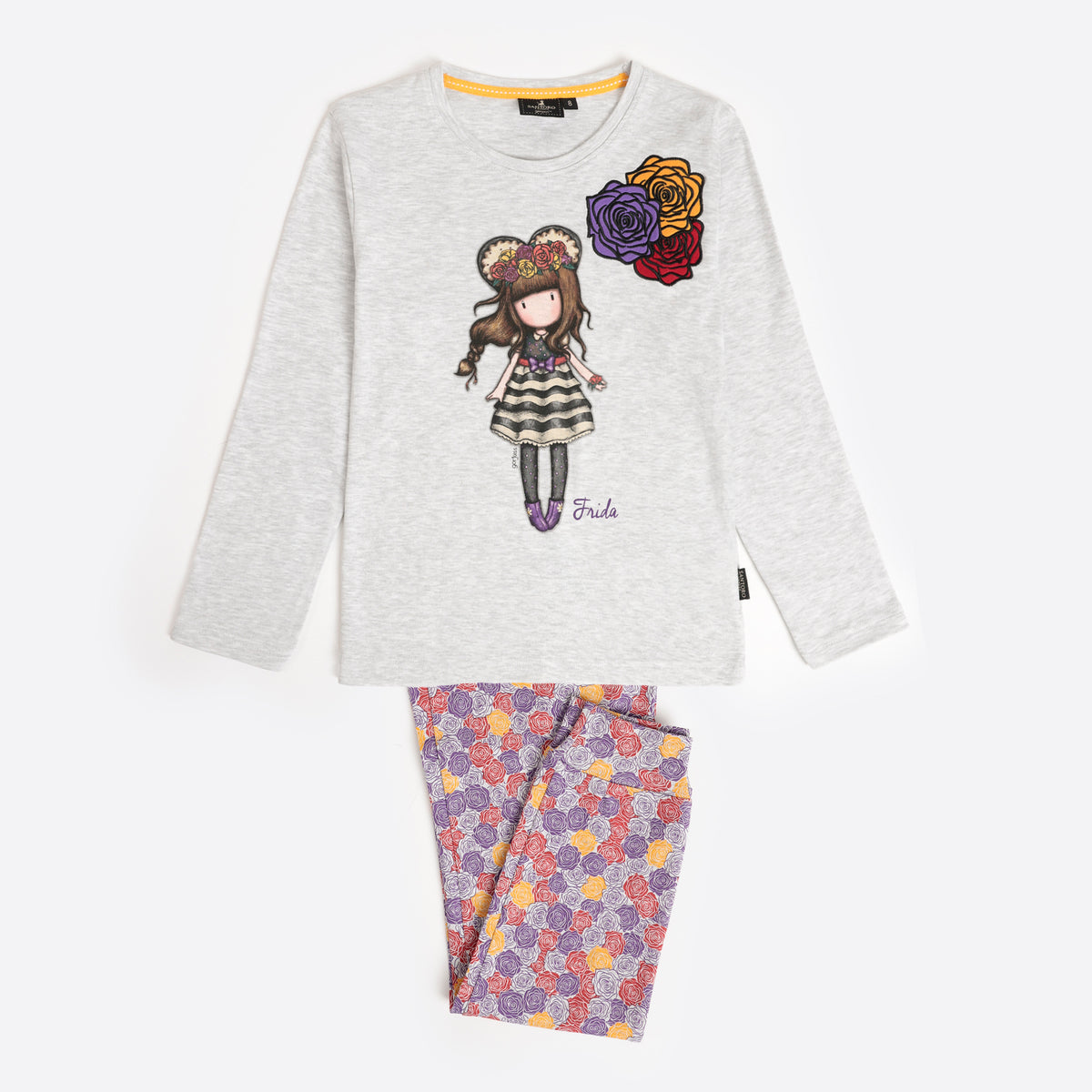 Pigiama bimba caldo cotone fiori bambolina Santoro 62413